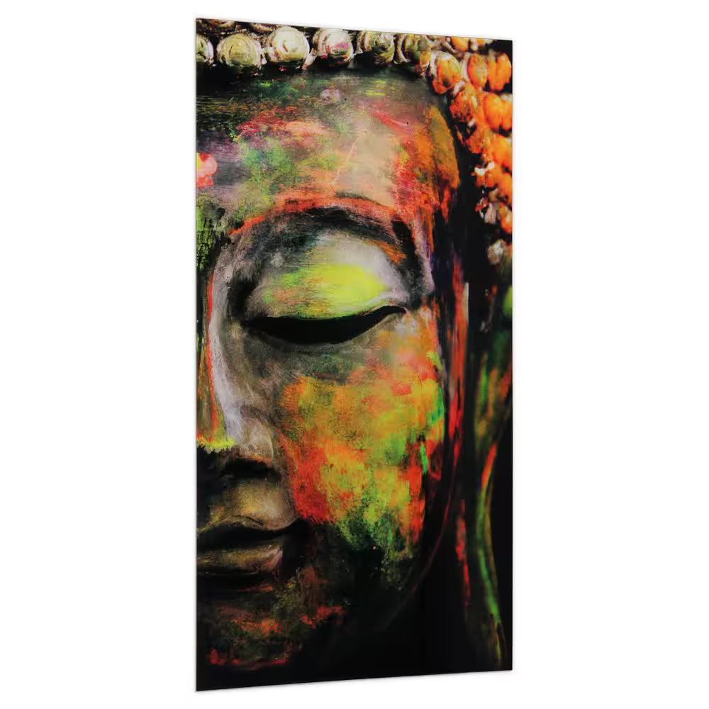 "Buddha" Frameless Free Floating Tempered Art Glass by EAD Art Coop Wall Art