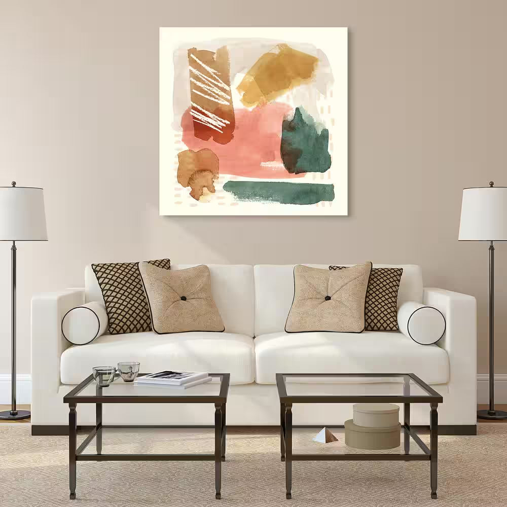 "Ochre Echo II" by EAD Art Coop Frameless Free-Floating Tempered Art Glass Wall Art