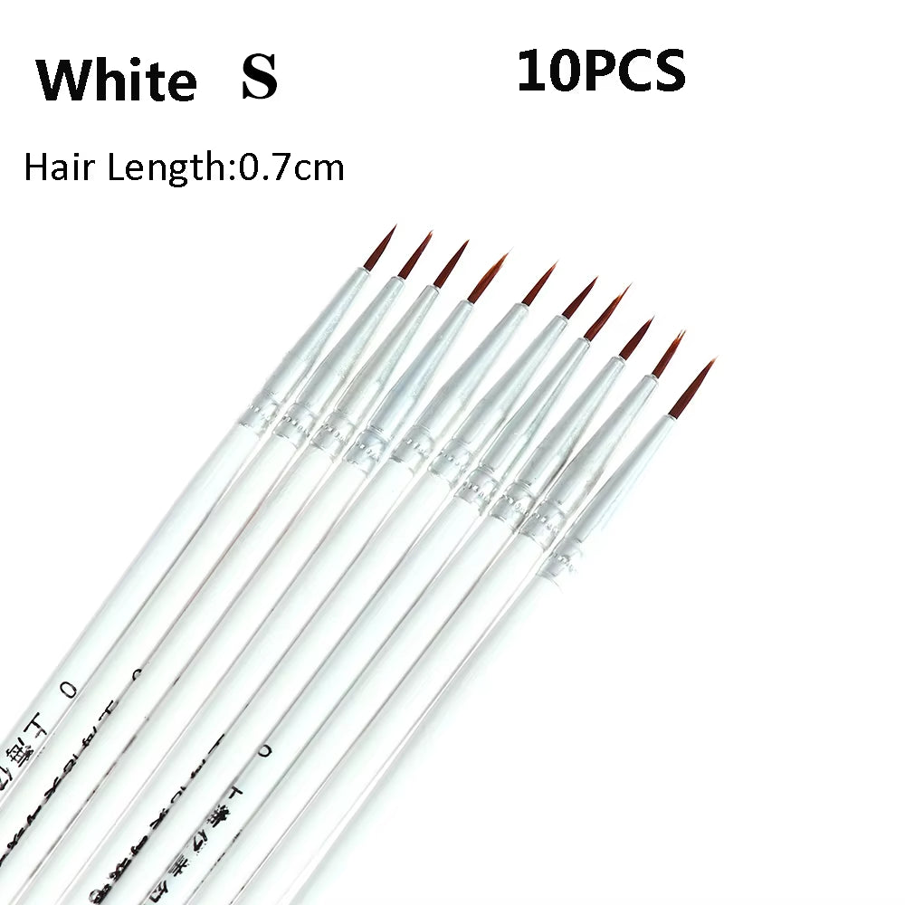 10Pcs Fine Hand Painted Thin Hook Line Pen Drawing Art Pen Set – Nylon Brushes for Detail Art, Makeup, and Eyeliner