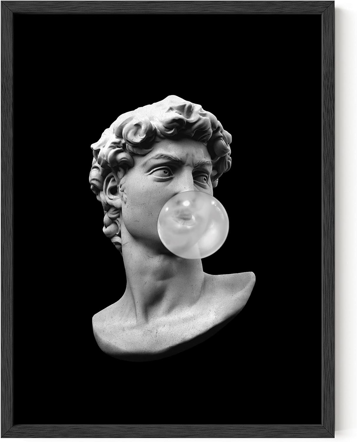 Haus & Hues Black Aesthetic Wall Art – David Blowing Bubble Poster