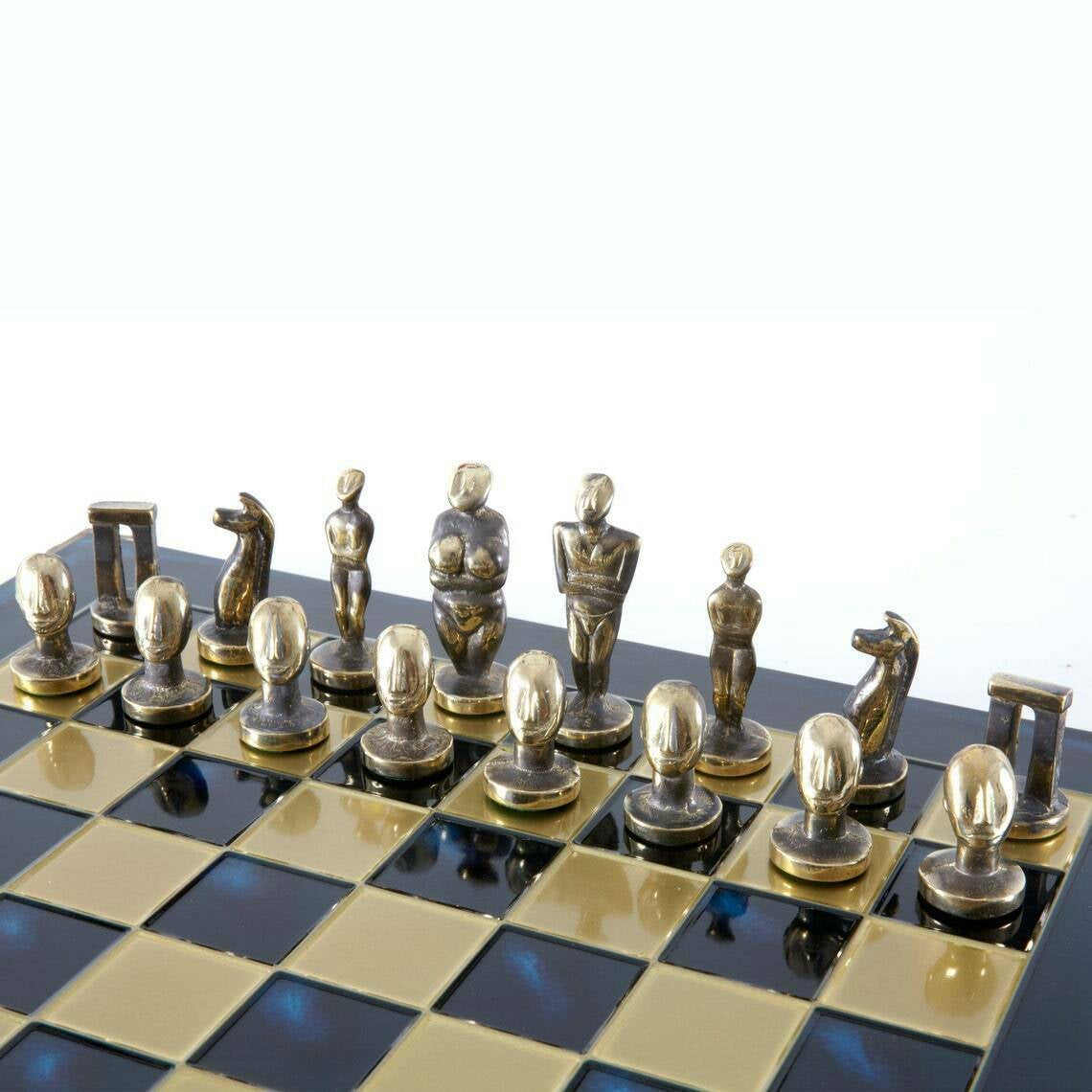 Manopoulos Cycladic Art Chess Set – Handmade Bronze & Brass. Very Rare Unique Masterpiece