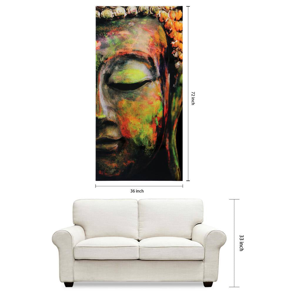 "Buddha" Frameless Free Floating Tempered Art Glass by EAD Art Coop Wall Art