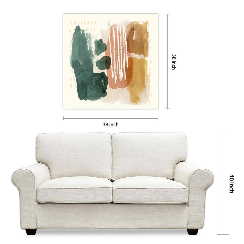 "Ochre Echo III" by EAD Art Coop Frameless Free-Floating Tempered Art Glass Wall Art