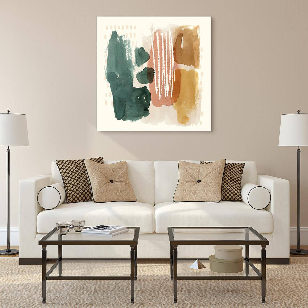 "Ochre Echo III" by EAD Art Coop Frameless Free-Floating Tempered Art Glass Wall Art