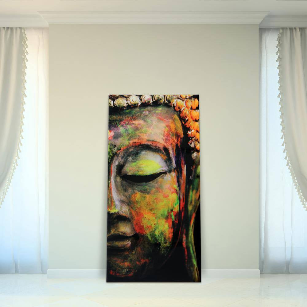 "Buddha" Frameless Free Floating Tempered Art Glass by EAD Art Coop Wall Art