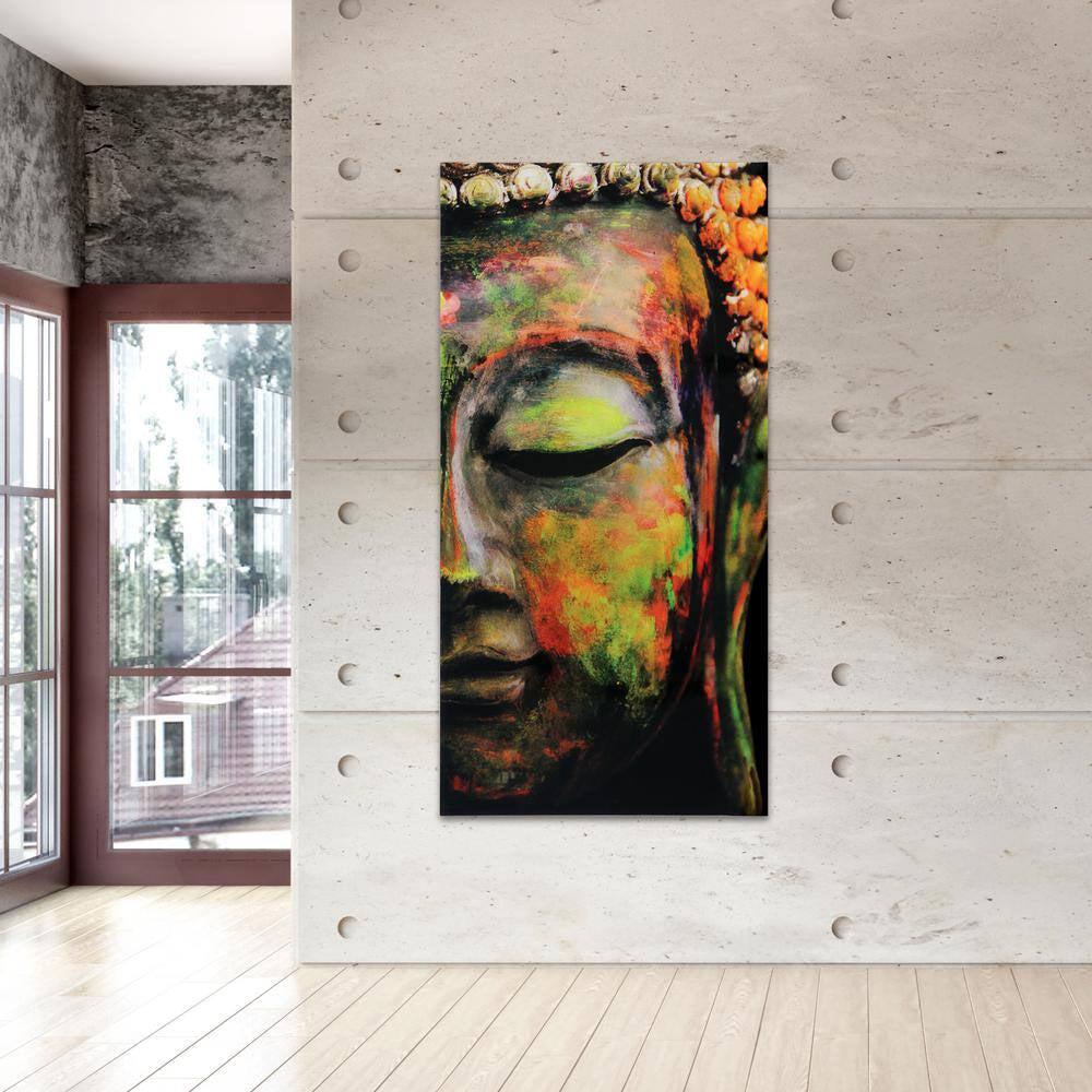 "Buddha" Frameless Free Floating Tempered Art Glass by EAD Art Coop Wall Art