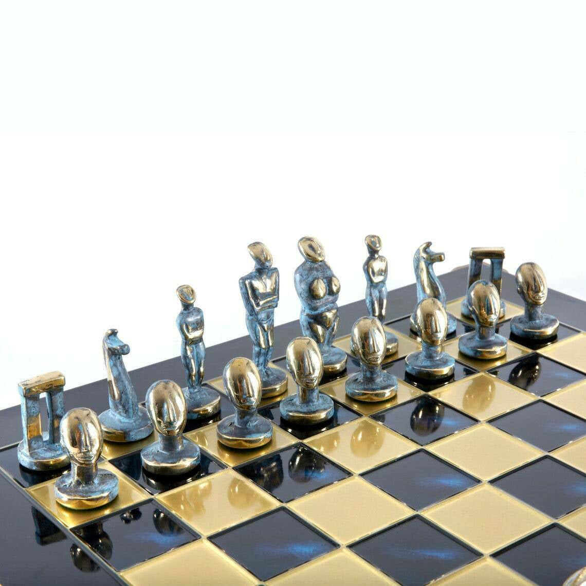 Manopoulos Cycladic Art Chess Set – Handmade Bronze & Brass. Very Rare Unique Masterpiece