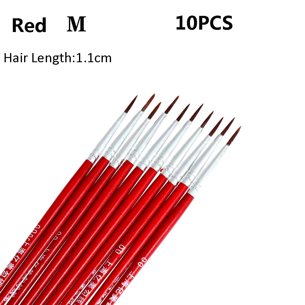 10Pcs Fine Hand Painted Thin Hook Line Pen Drawing Art Pen Set – Nylon Brushes for Detail Art, Makeup, and Eyeliner