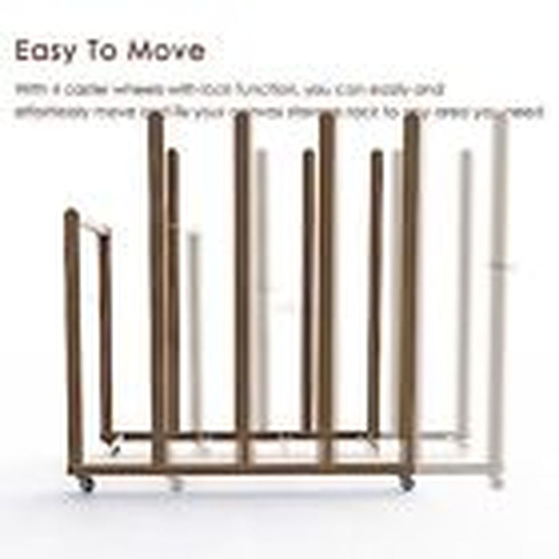 Elegant Beech Wood Canvas Storage Rack with Wheels – Studio-Grade Organizer Art Canvas Storage 21.5"D X 39.5"W X 42"H 